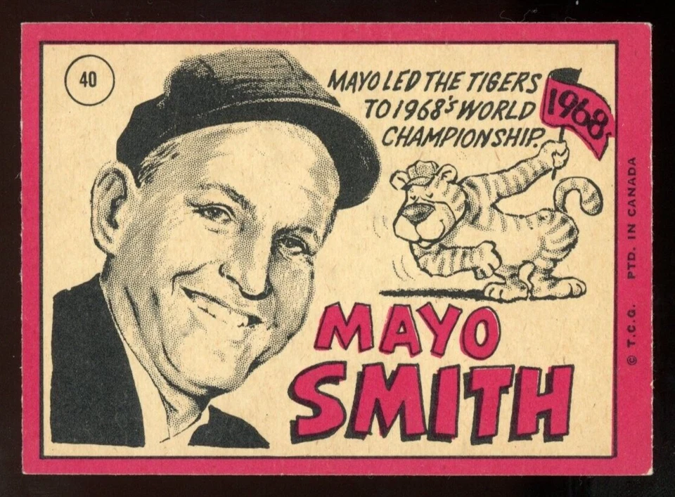 1969 TOPPS OPC O PEE CHEE MLB BASEBALL #40 MAYO SMITH EX+ DETROIT TIGERS MG Card - Image 2 of 2