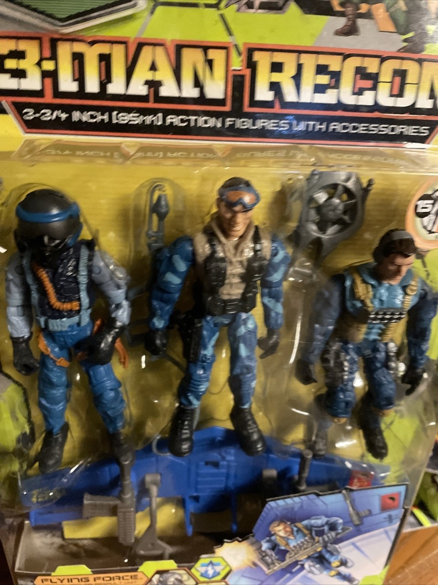 The Corps 3 Man Recon Total Soldier Flying Force Lanard Toys Rare