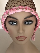 1860's Reproduction Civil War Reenactment Victorian Roses Headband Snood Net
