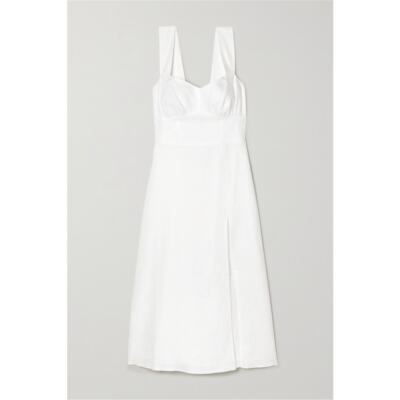 Reformation Seaside Linen Midi Dress in White Size 6 NWT | eBay