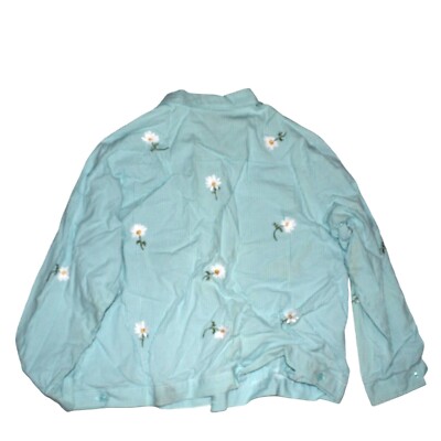 VTG Womens Sz 2X Quacker Factory Blue Gingham Embroidered