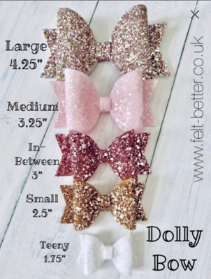 DOLLY BOW Plastic Templates - Trace and Hand Cut - Hair Bow Templates - 9 Sizes 