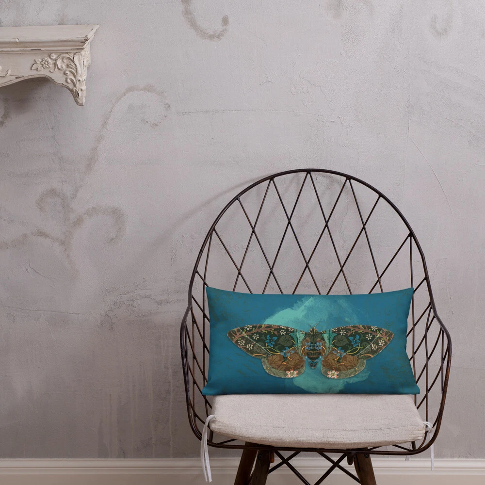 Blue Butterfly Premium Pillow