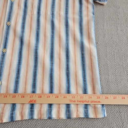 Lucky Brand Resortwear Shirt Men's XL Blue & Peach Button Down Old Money Luxe - Picture 11 of 13
