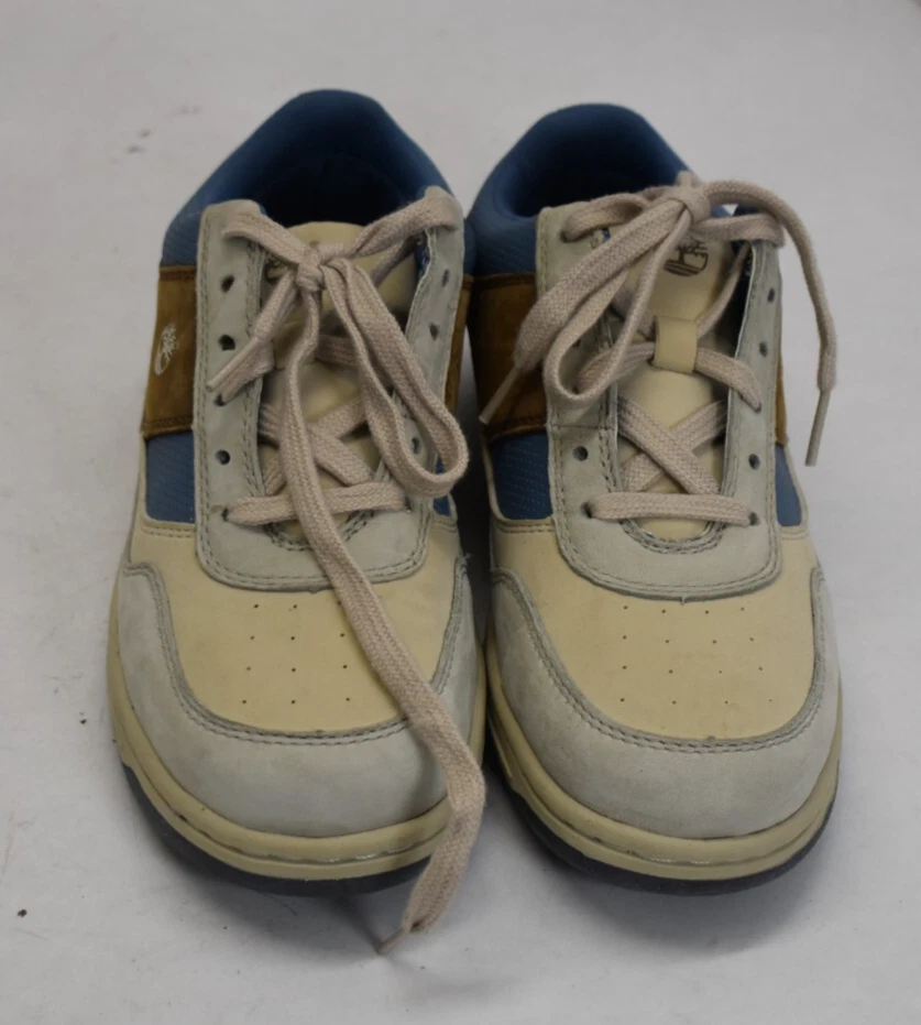 Timberland Sneaker Casual Oxford Pelle Classica Marrone Marrone Marrone e Blu Uomo Taglia 6 5