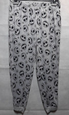 Disney The Nightmare Before Xmas pajama Pants size M 8-10 white black cuffed leg