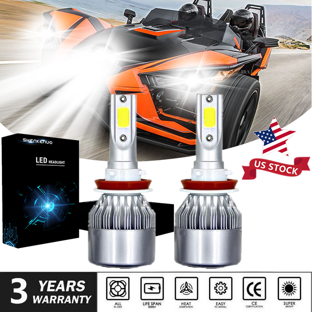 for Polaris Slingshot S SL SLR LECenterlight HID White LED Headlight