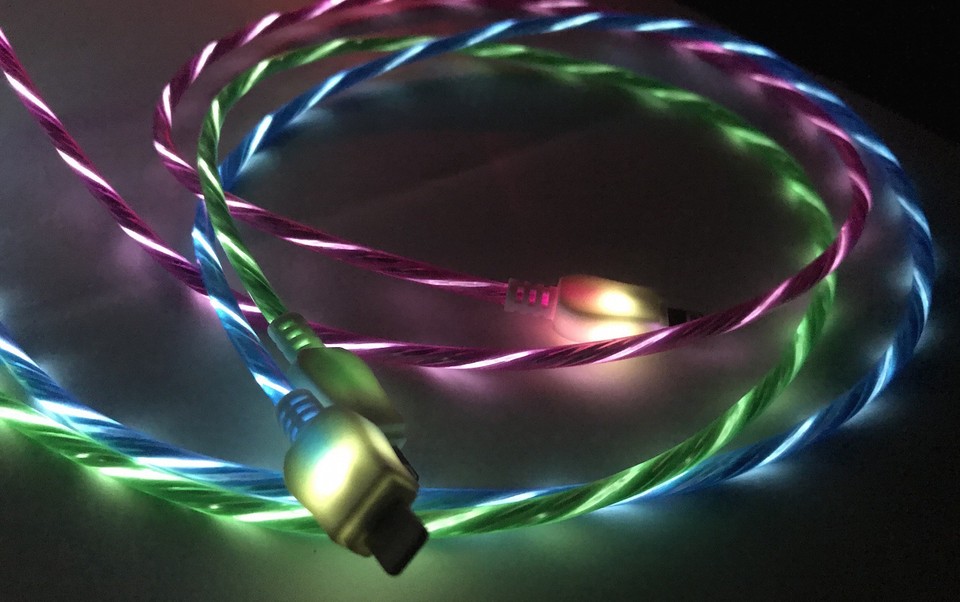 LED light-up charger cable FOR apple iPhone 8 7 6 plus 5S 4 galaxy s7 ...