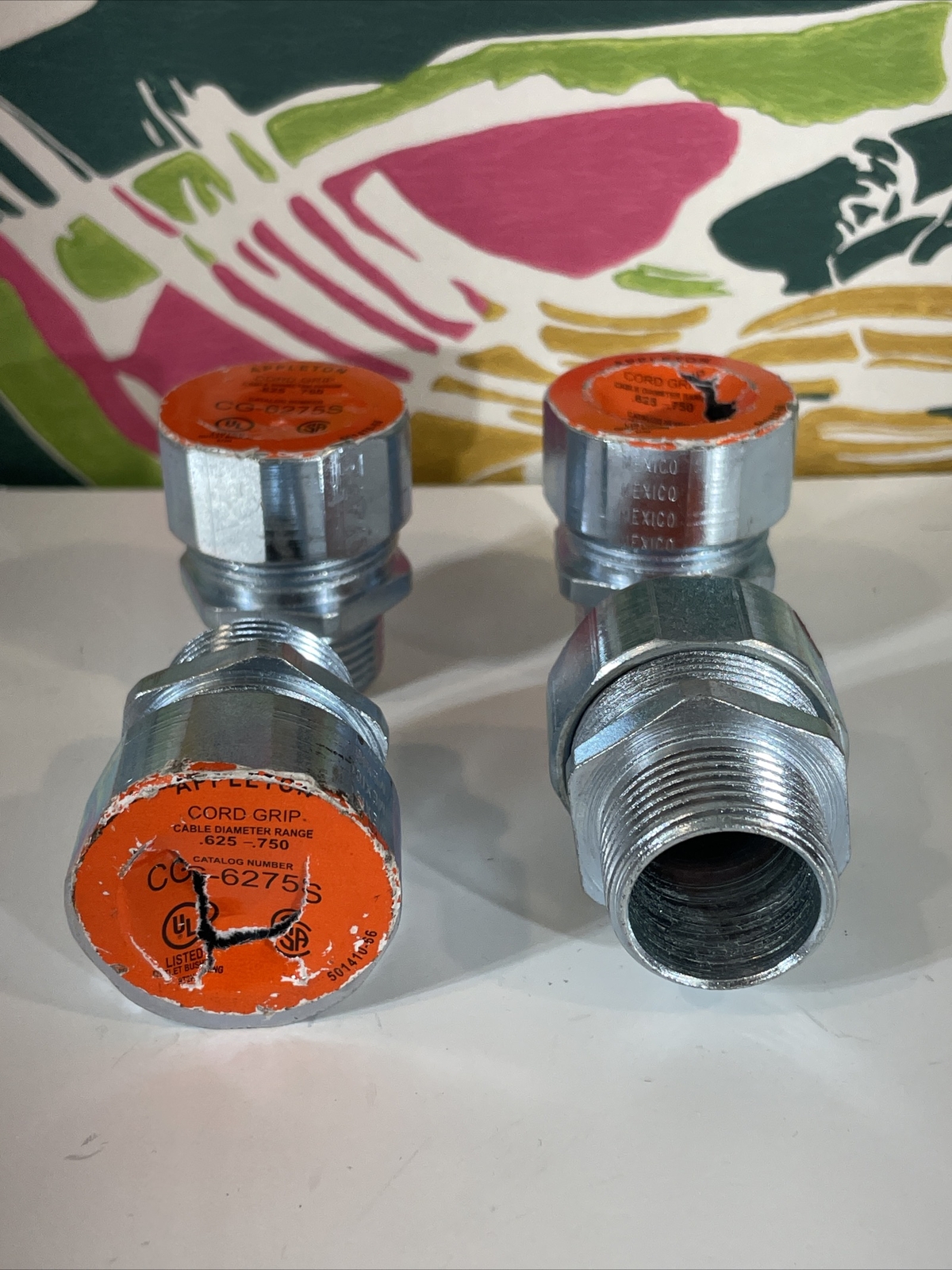 LOT OF 4 Appleton CG-6275S Steel Cord Grip Connector, 3/4" Straight ...