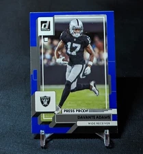Davante Adams Blue Press Proof Parallel Card 2022 Donruss Football #94 Raiders