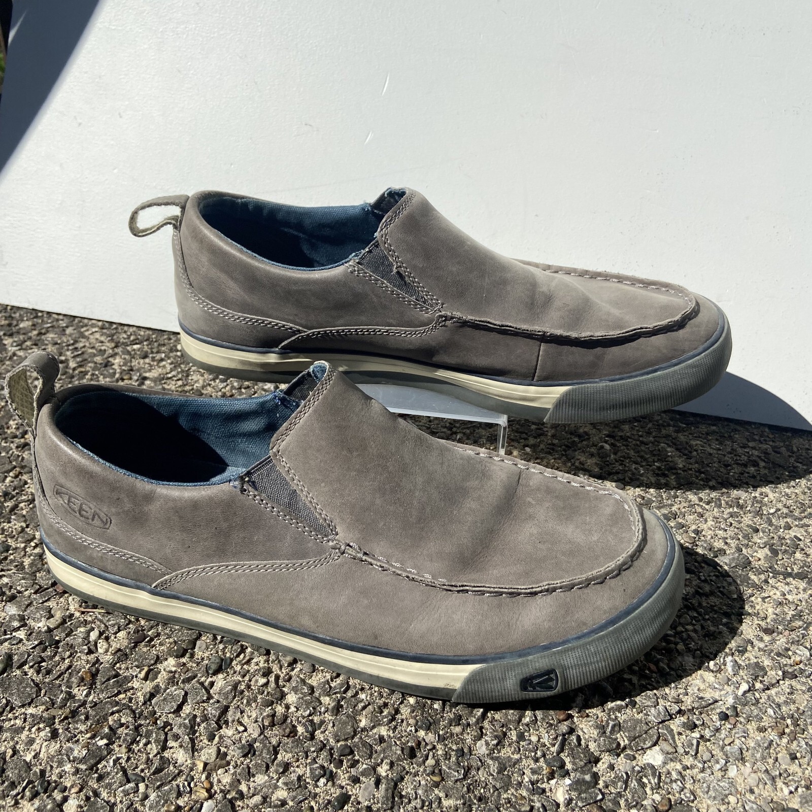 Mocassino Keen Timmons uomo taglia 11 grigio pelle slip on casual EU 44 5 casual