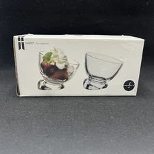 Sweet Bowls - Appetizer Dessert Slanted Thick Glass - Set of 2 - Saga Form