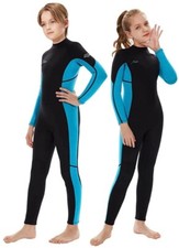 NWT Hevto Vigor-1 Full Body Wetsuit Black and Teal YOUTH Size 10