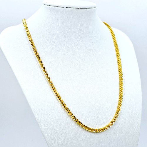 22K Solid Yellow Gold Franco Chain Necklace 21.9 in 3mm Genuine Hallmarked 916 - Picture 4 of 13