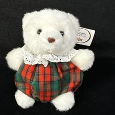 Russ Berrie Holly Caress Soft Bear 8" Plush Stuffed Animal Toy Christmas