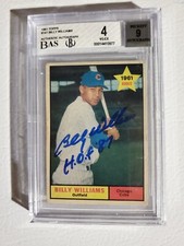 1961 Topps Billy Williams Autographed Signed BGS 4 9 HOF MINT Rookie Card RC Cub