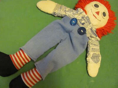 Vintage Handmade Raggedy Andy doll Plush. 24''.