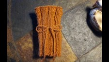 Boot Cuffs Dark Orange Knit Handmade