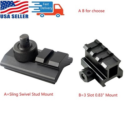 Sling Swivel 1 Slot Adapter Mount Stud / 0.83'' See-thru 3 Slot Riser Mount US