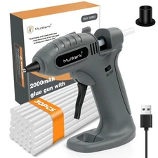 Mulwark Cordless Hot Melt Glue Gun, Rechargeable Fast Preheating Mini Glue Gun K