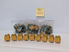 Lot of 80 Weidmüller EK4 Terminal Blocks, 4mm, 2 Way, 2 Position, DIN Rail Mount