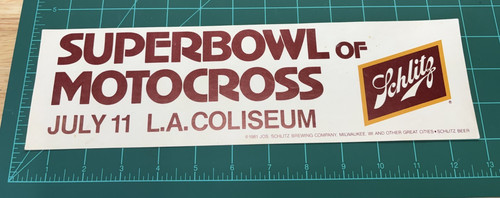 Vintage 1981 Superbowl of Motocross LA Coliseum Schlitz 12.5" sticker