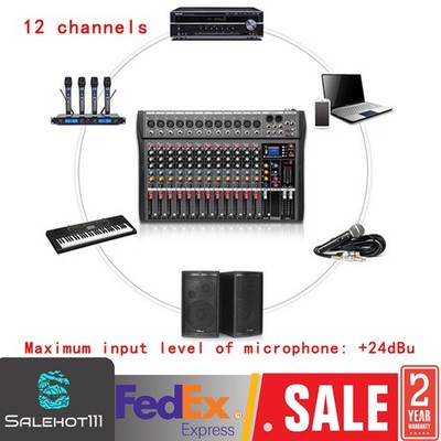8/12/16 Channel USB Bluetooth Live Studio Audio Mixer Mixing Console Sound Pro