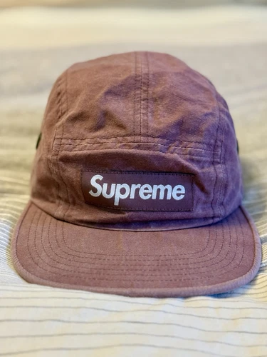 Casquette de camp Supreme en lin lavé (SS19), violet
