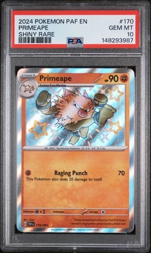 2024 POKEMON PAF EN-PALDEAN FATES SHINY RARE #170 PRIMEAPE PSA 10