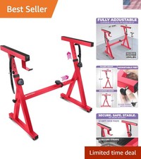 Z Style Adjustable Heavy Duty Keyboard Stand - Fits 54-88 Key Pianos, Red