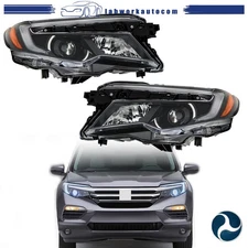 Front Headlight For Pilot 2016-2018 Halogen W/LED DRL Black Housing Left+Right