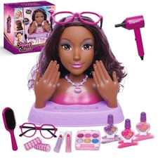 Hair Styling Doll Head 10.5-inch with Real Washable Makeup Nail Polish, 20 ...