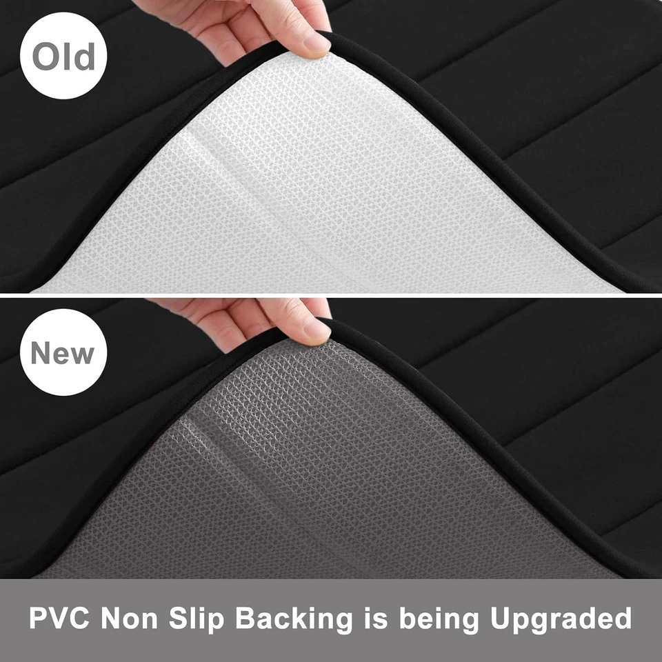 Alfombras de inodoro con contorno en forma de U de espuma viscoelástica, antideslizantes absorbentes Foto 4 de 4