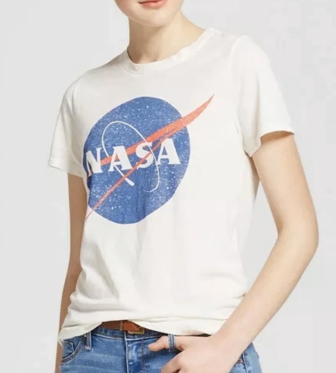 Nasa Burnout Tee Short Sleeve by Zoe + Liv Off-White Womens XL