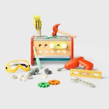 Construction Play Set : Toy Tools, Plastic Wood, 35 Pieces, Ages 3