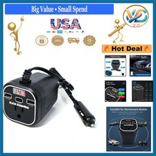 200W Car Power Inverter 12V to 110V with Dual USB Type-C for Travel  Emergency