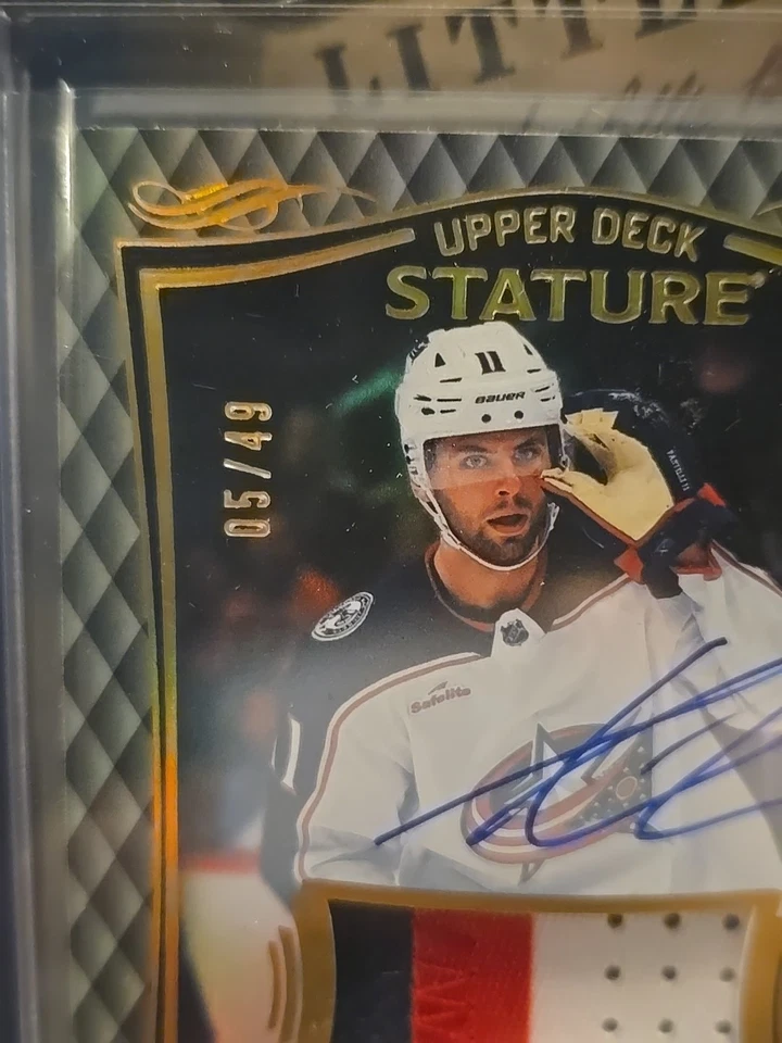 2024-25 Upper Deck Stature Adam Fantilli Rookie Patch Auto /49 Blue Jackets - Image 2 of 3