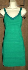 GUESS ~ Emerald Green - Rayon Woven Knit - Body Contouring DRESS sz L *NEW TAGS!