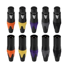 Rannsgeer 3 Pin XLR Connector Male & Female Plug for DIY (4 Pair)