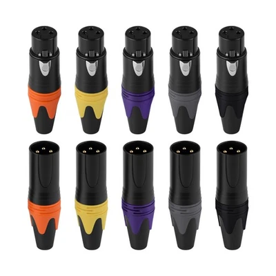 Rannsgeer 3 Pin XLR Connector Male & Female Plug for DIY (4 Pair)