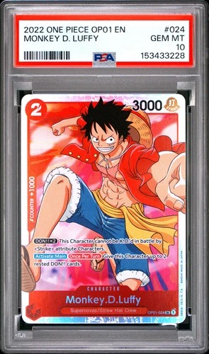 2022 ONE PIECE OP01-ROMANCE DAWN #024 MONKEY D. LUFFY PSA 10