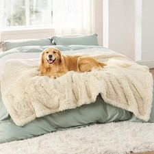 Waterproof Dog Blankets for Large Dogs - Calming Cat Blanket XXL 60x80" Cream