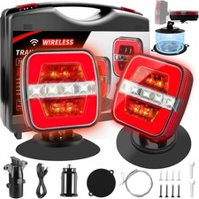 Upgraded Wireless Trailer Lights Magnetic, Rechargeable Tow Light Kit