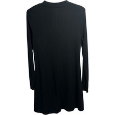 Ambiance Ribbed Mock Neck Short Dress M Black Long Sleeve Sleekcore Minimalist