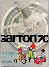1970 Garton Vintage Toy Ad Bicycles Tricycles Pedal Cars Drag Star Sprite Sled