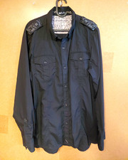 Mens Quiksilver shirt XL black long sleeve Shirt Military Style Y2k Streetwear