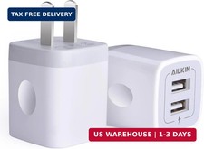USB Wall Charger, Charging Cube,2Pack Flat USB Charger Block Charging Block F...