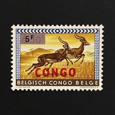 Congo DR 1964 MNH ** 5F impala Sc#489 ovpt. Congo red 6.50F 1960-61