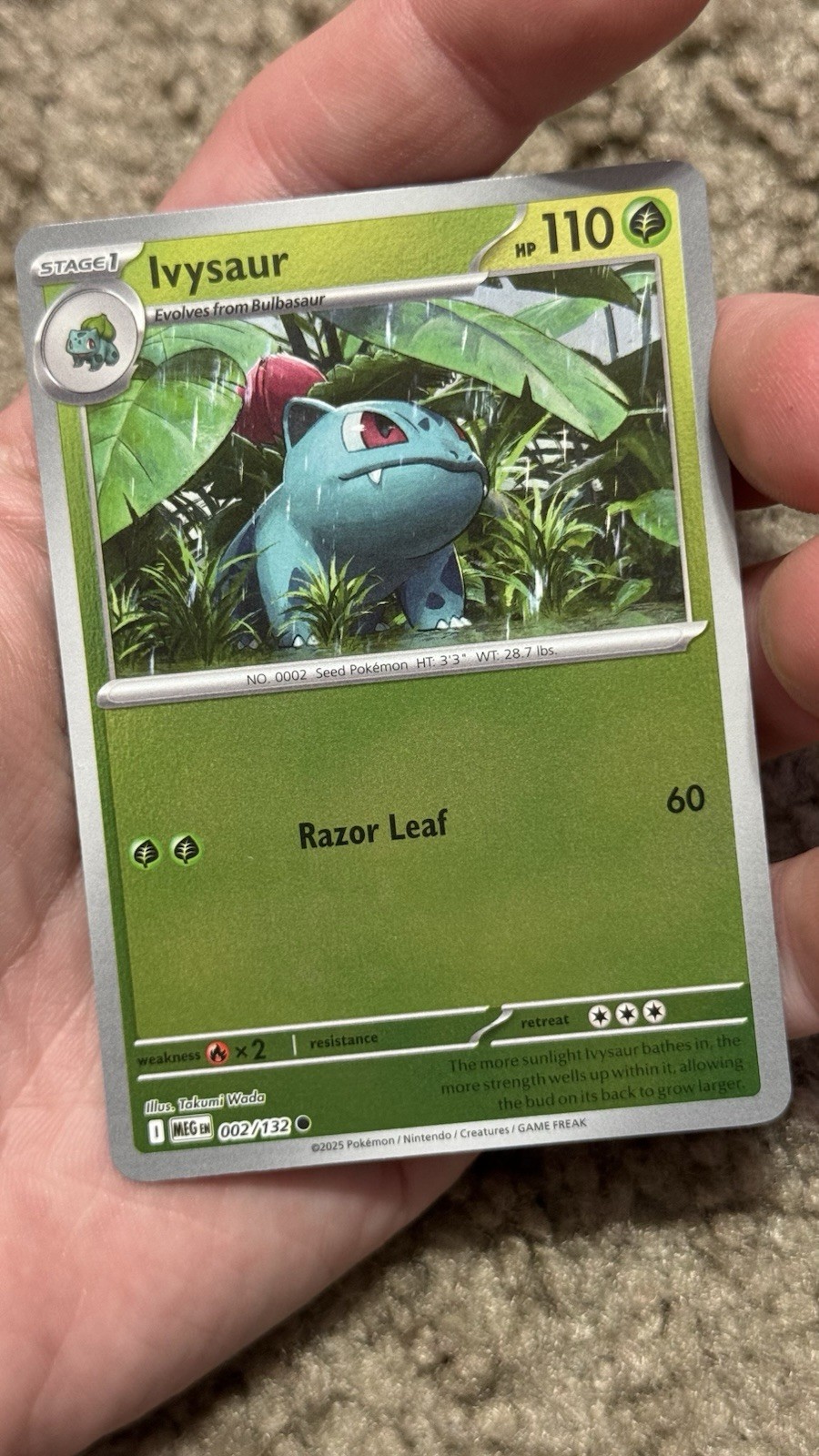 Pokémon TCG - Ivysaur 002/132 (Mega Evolution - Reverse Holo) Pack Fresh NM