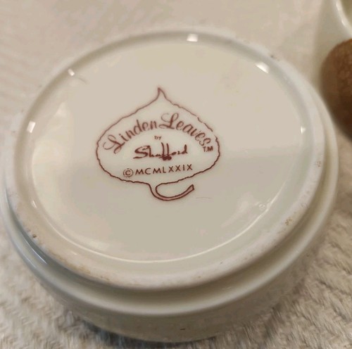 Vintage 1979 Linden Leaves by Shafford Stackable Trinket Dish ~ Set of 3 w/Lid - Picture 6 of 8